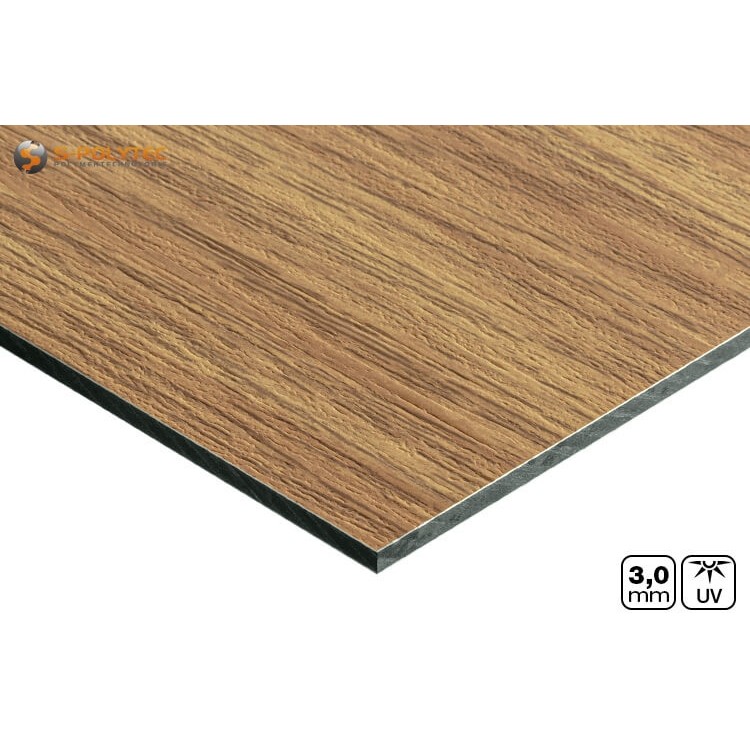 Detailaanzicht van het gestructureerde decoroppervlak in houtlook eiken classic