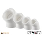 Koop direct de bijpassende Aqua-Plus PP-R bocht van 45° in wit