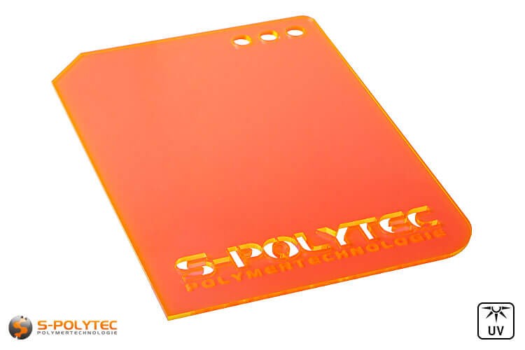 Acrylglas oranje fluorescerend (Lasersnede)