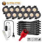 De S-Polylight LED-set met 4, 6, 8, 10 of 12 spots in antraciet biedt volledige SmartHome-compatibiliteit dankzij de WiFi-module