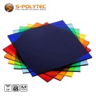 Wij bieden de gekleurde acrylglasplaten van gegoten PMMA aan in rood, blauw, groen, geel, oranje, lichtblauw en grijs.