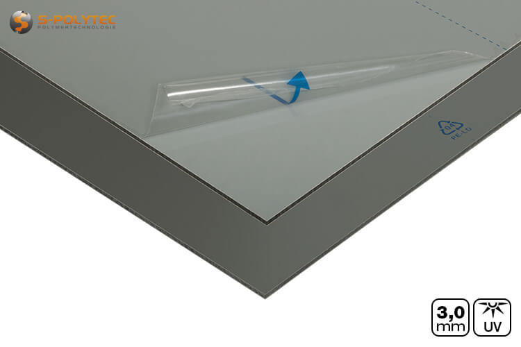 Aluminium composite panels with one-sided matt / glossy surface