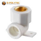 Aqua-Plus PP-R aansluiting-hoek in wit met binnendraad in 1/2 inch messing