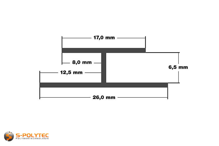 Data van het 6mm H-profiel van aluminium
