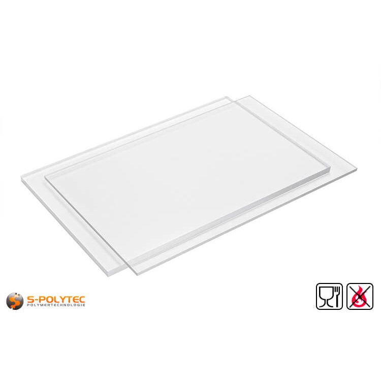 Onze transparante PETG platen met goedkeuring voor contact met voedingsmiddelen