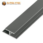 De stofgrijze H-profielen van massief aluminium zijn geschikt voor het verbinden van panelen met een dikte van 3mm, 6mm of 8mm