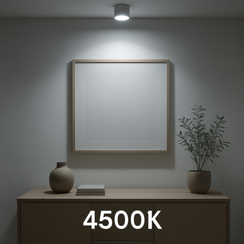 Effect van een LED-lichtbron in neutraal wit met een kleurtemperatuur van 4500K - KI gegenereerd 