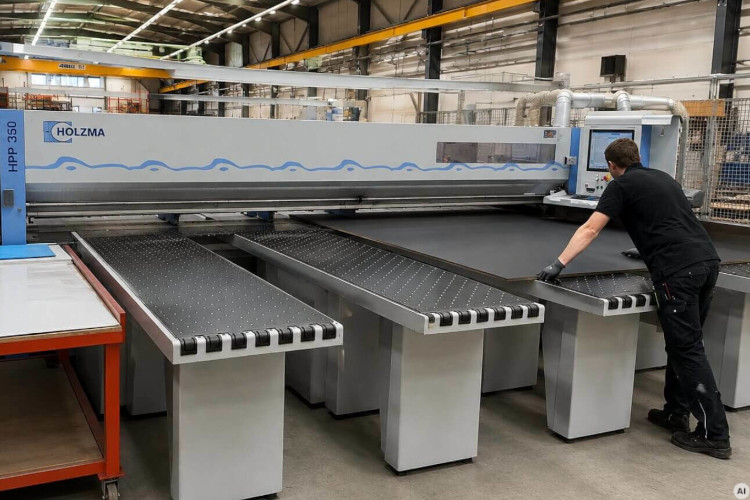HPL op maat zagen op de HOLZMA HPP 350 bij S-Polytec