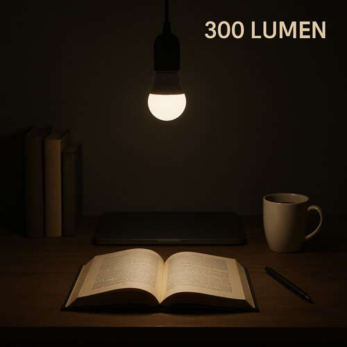 Effect van een LED-lichtbron met een lichtopbrengst van 300 lumen - AI gegenereerd