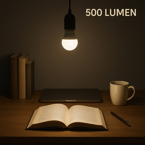 Effect van een LED-lichtbron met een lichtopbrengst van 500 lumen - AI gegenereerd
